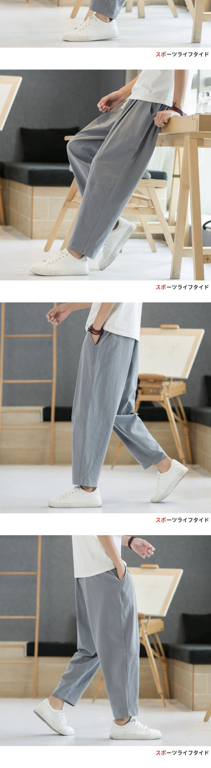 Men's Pants Cotton and Linen Male Summer New Solid Color Mens Trousers Loose Fitness Baggy Streetwear Plus Size M-5XL.