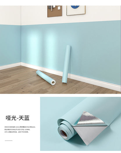 Matte PVC Vinyl Self Adhesive Wallpapers Furniture Renovation Films White DIY Decorative Kitchen Cabinet Waterproof Wall Sticker