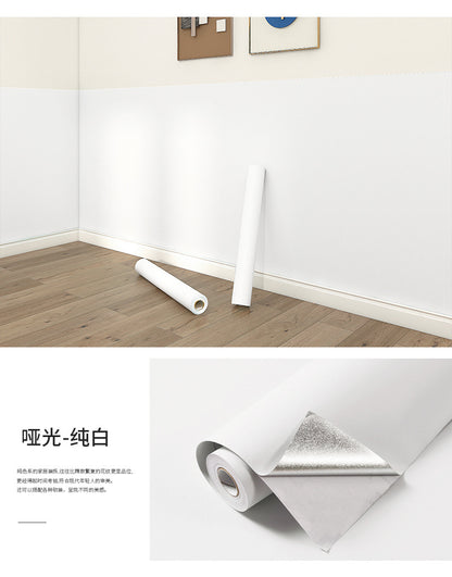 Matte PVC Vinyl Self Adhesive Wallpapers Furniture Renovation Films White DIY Decorative Kitchen Cabinet Waterproof Wall Sticker