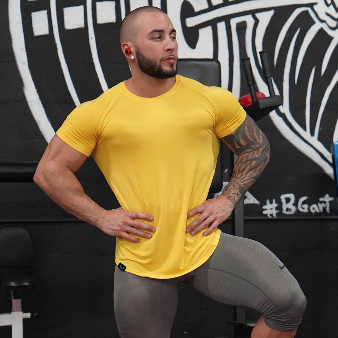New Fashion Men's Summer Casual Comfortable Tight-Fitting T-Shirt Sports Gym Sportswear Quick-Drying Breathable T Shirt M-3XL