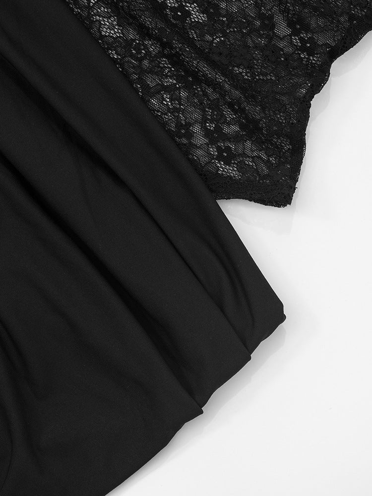 Elegante Spitzen-Maxikleider für Frauen 2022, sexy Spaghettiträger, Patchwork, Feiertage, Partykleid, Sommer, rückenfrei, langes Kleid