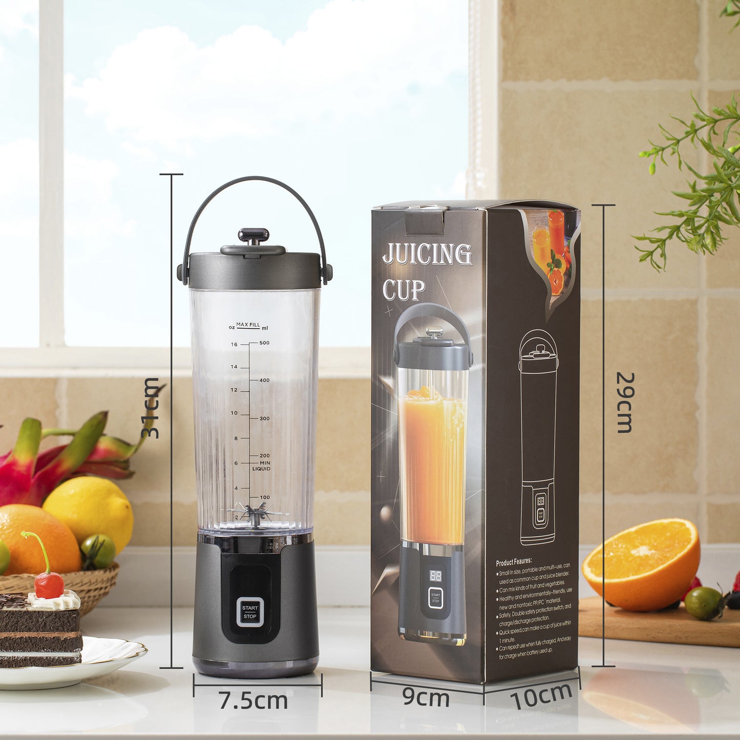 New Electric Juicing Cup Portable Wireless Fruit Blender Mini Multifunctional Kitchen Juicer USB Charging Outdoor Juicing Cup.
