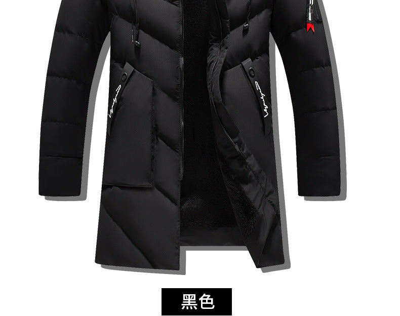 Male Solid Cotton Outwear Coats Men's Thick Fleece Winter Jacket Fashion Fur Hooded Warm Cooton Parka Windbreaker Plus Size 6XL.