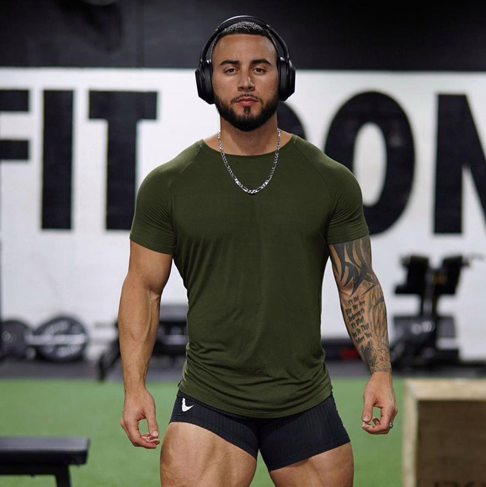 New Fashion Men's Summer Casual Comfortable Tight-Fitting T-Shirt Sports Gym Sportswear Quick-Drying Breathable T Shirt M-3XL