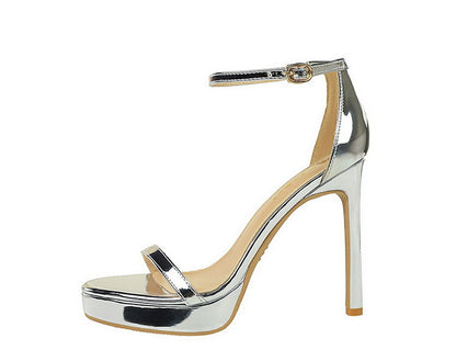 Luxury Women 11 cm Heels Sandals Women pumps Peep Toe High Heels Patent leather Stiletto Lady Sandals Summer Shoes Platform Heel