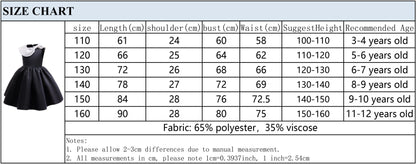 Kinder Kleider für Mädchen Vintage Schwarz Satin Prinzessin Kleid für Kinder Konzert Performance Hochzeit Geburtstag Zeremonie Abendkleid.