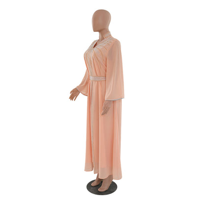 Marokko Party Kleid Frauen Muslimischen Abaya Stehkragen Mode Dubai Abayas Diamant Kaftan Elegante Robe Vestidos Türkei Kleid