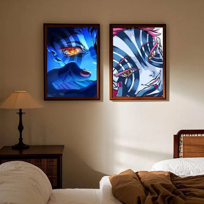 Japanese Anime Akaza D-Demon Slayer Poster High Quality Dorm Living Room Aesthetic Wall Decoration Painting Stickers Gift.