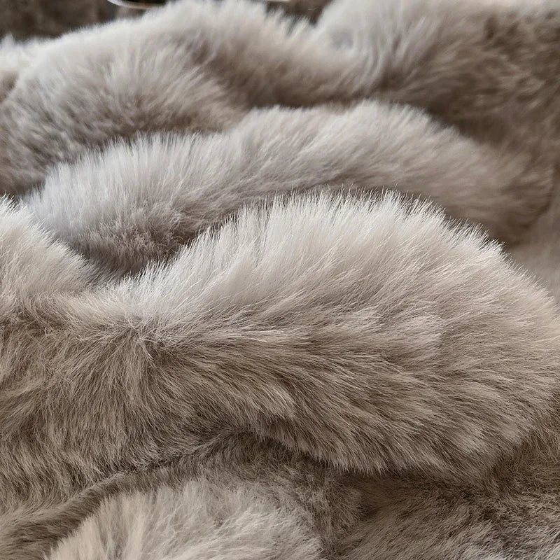 Fluffy Plush Fitted Bed Sheet Solid Color Long Hair Fleece Bed Cover For Double Bed fundas de colchón Winter Warm Mattress Cover