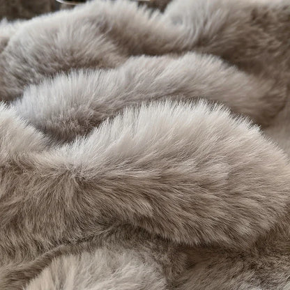 Fluffy Plush Fitted Bed Sheet Solid Color Long Hair Fleece Bed Cover For Double Bed fundas de colchón Winter Warm Mattress Cover