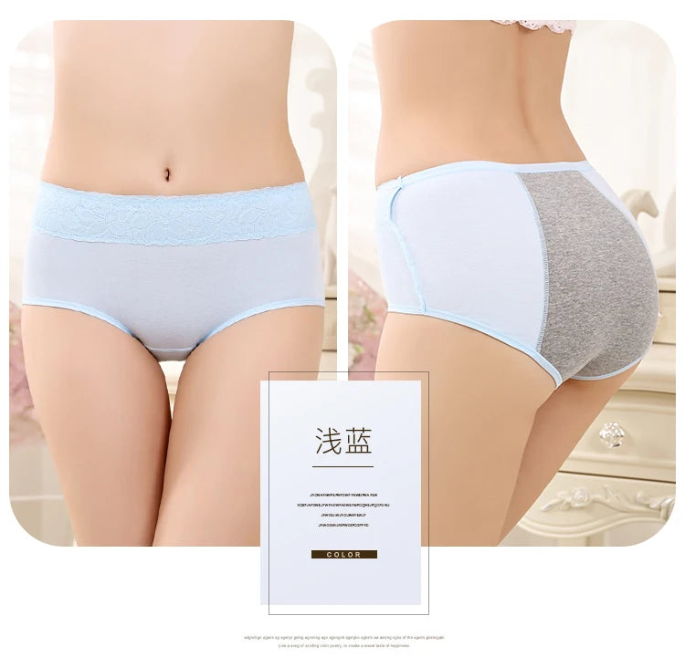 Menstrual Panties Briefs CottonLeakproof Waterproof For Women Short One-piecesmenstrual Middle-WaiWomanfancyUnderwearSize xl xxl.