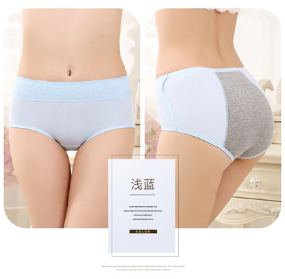 Menstrual Panties Briefs CottonLeakproof Waterproof For Women Short One-piecesmenstrual Middle-WaiWomanfancyUnderwearSize xl xxl.