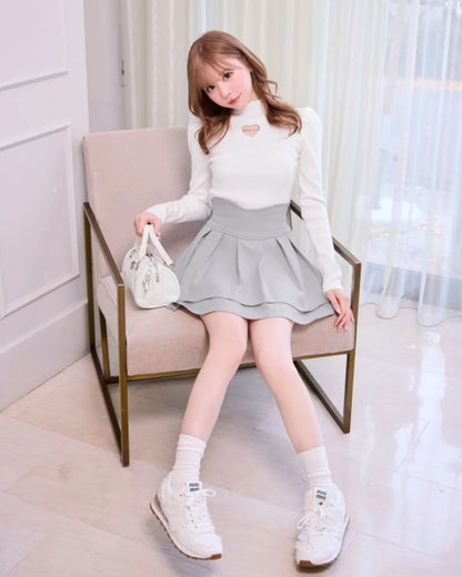 Japanese Lolita Black Skirts Women 2025 Spring Autumn New Radian Waistline Slim Short Pleated Skirt Female Mini Skirt Culottes