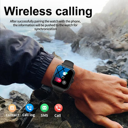 Smart watch with full touch screen, call, message reminder, music control and other functions, compatible with iPhone/android mo.