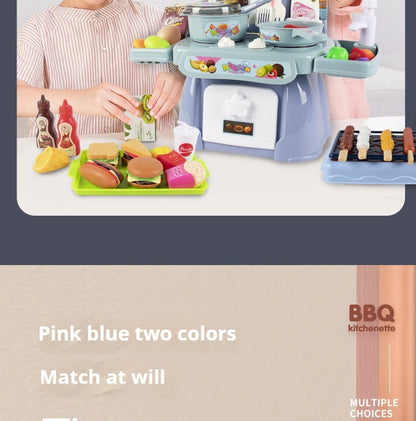 Simulated Kitchen Toys Kitchenware Lighting and Sounds Cooking Game Set Children Fun Educational Toy Educational Toys Boys Girls.