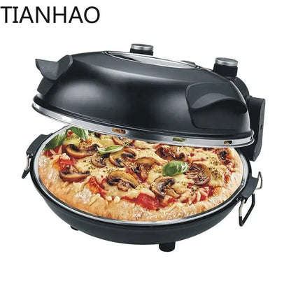 Fabrik Heißer Verkauf Arbeitsplatte Ofen Multifunktionale Elektrische Pizza Ofen Emaille Stein Borosilikatglas