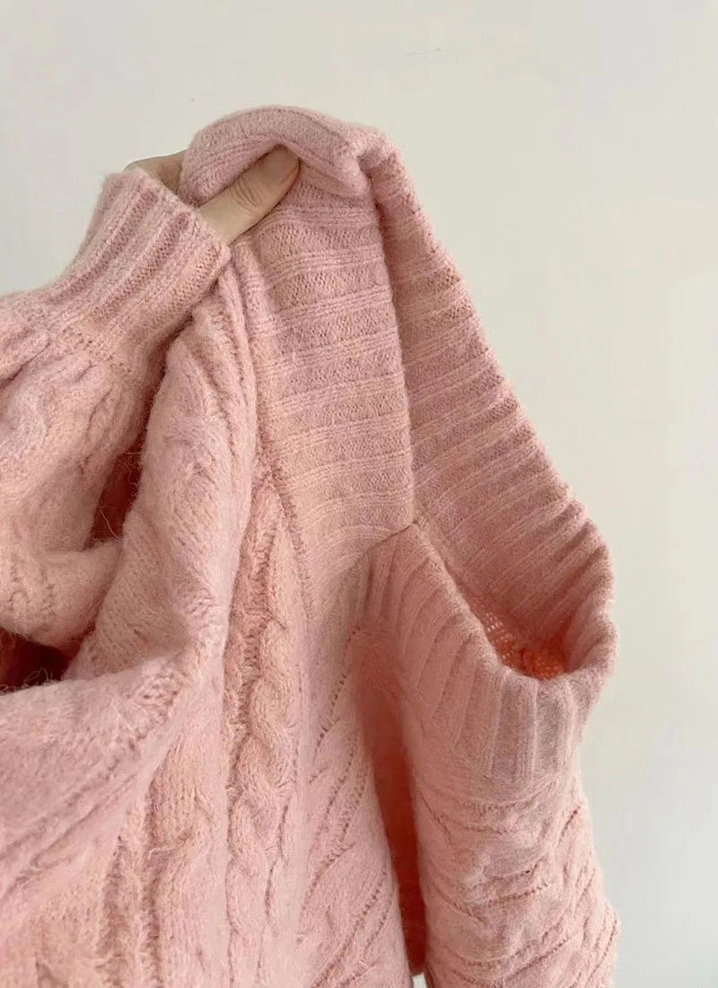 Herbst Winter Frauen Pullover Harajuku Übergroßen Gestrickte Pullover Koreanische Langarm V-ausschnitt Strickwaren Preppy Solide Lose Jumper.