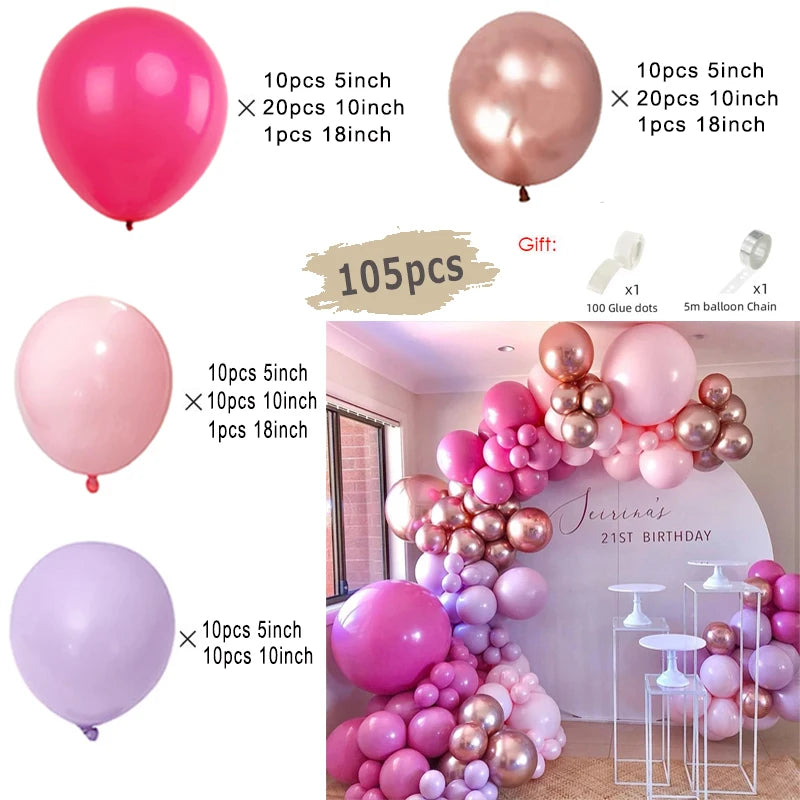 Macaron Rosa Ballon Girlande Bogen Kit Hochzeit Geburtstag Party Dekor Kinder Roségold Latex Ballons Babyparty Dekorationen Kette