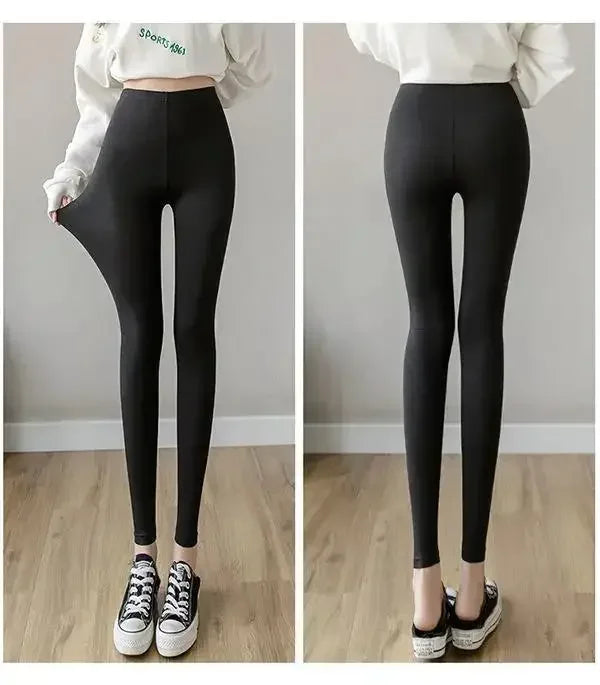 Hoch taillierte, dünne Leggings aus Modal-Baumwolle, Übergröße, Sicherheitshose, elastische Oberbekleidung, Leggings mit mittlerer Taille für Damen