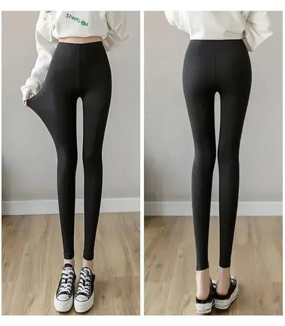 Hoch taillierte, dünne Leggings aus Modal-Baumwolle, Übergröße, Sicherheitshose, elastische Oberbekleidung, Leggings mit mittlerer Taille für Damen