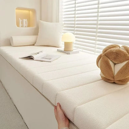 Benutzerdefinierte Teddy Samt Erkerfenster Sitz lange Bank Kissen Sitzpolster lange Matratze Polsterung Stuhl Sitzpolster dekorative Pads Schaukeln