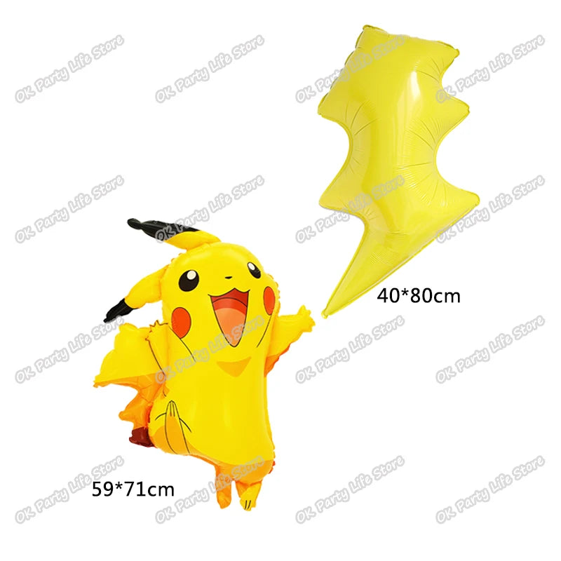 Pokemon Geburtstag Party Dekoration Pikachu Blitz Neue Ballon Set Kid Event Liefert Einweg Geschirr Banner Maske Hintergrund.
