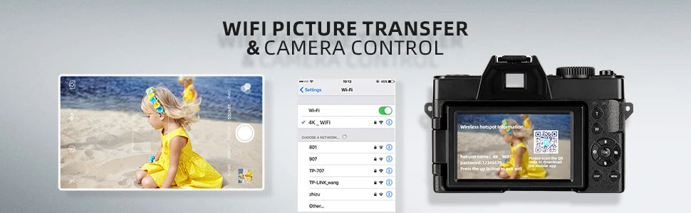 NBD 48MP Digital Cameras for Photography with WiFi & App Control,4K Autofocus Vlogging Camera , Anti-Shake,  Dual Batteries.