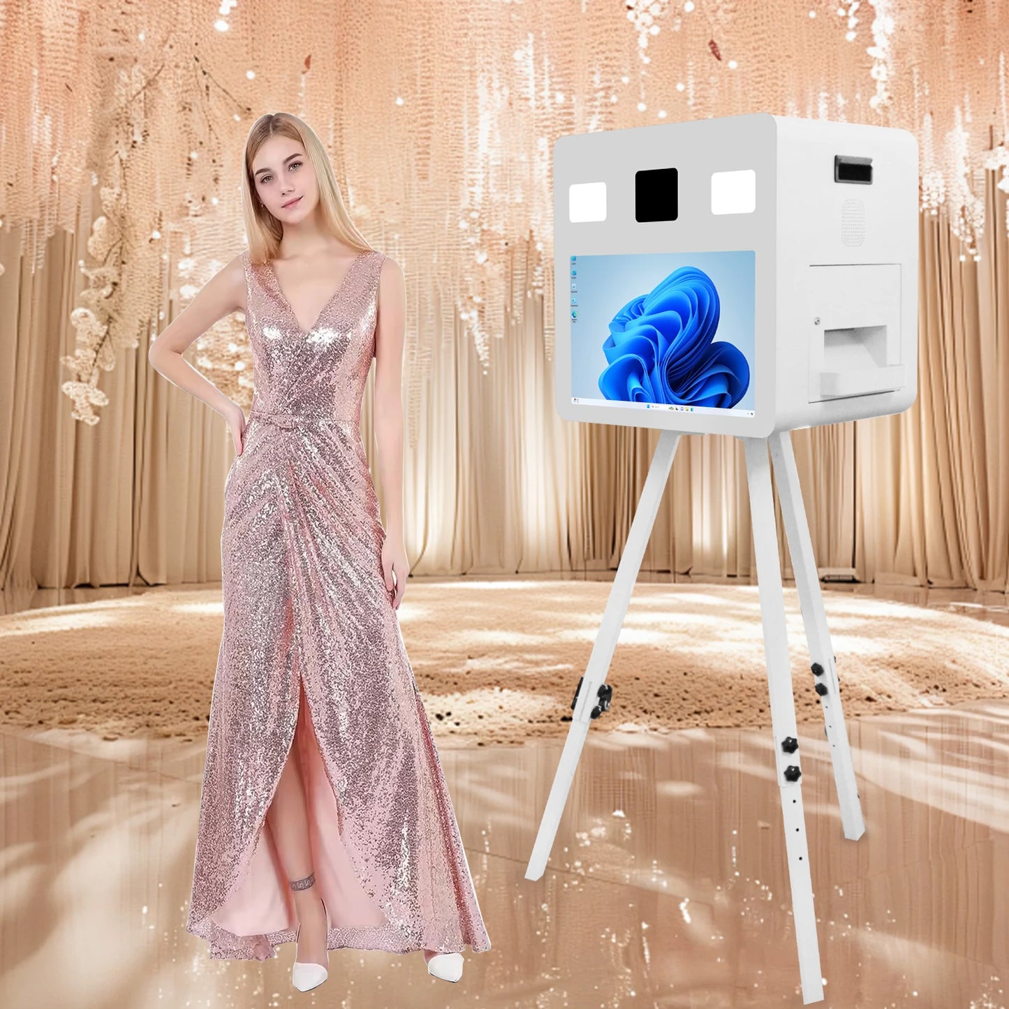21.5 Inch Portable Camera Touch Screen Dslr Photo Booth Selfie Photo booth Machine  for ds620 RX1 525L QW410  Wedding Party.