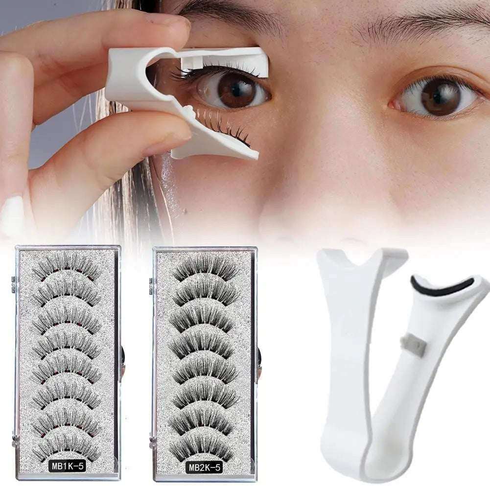 3D Natural Magnetic Eyelashes,With 5 Magnetic Lashes Shipping Box Eyelashes Handmade False Gift Reusable Support Drop Magne T6N2.