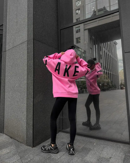 American Retro Letter Print Oversized Sweatshirt Women Harajuku Y2K Trendy Streetwear Top Chic Colorful Versatile Casual Hoodie