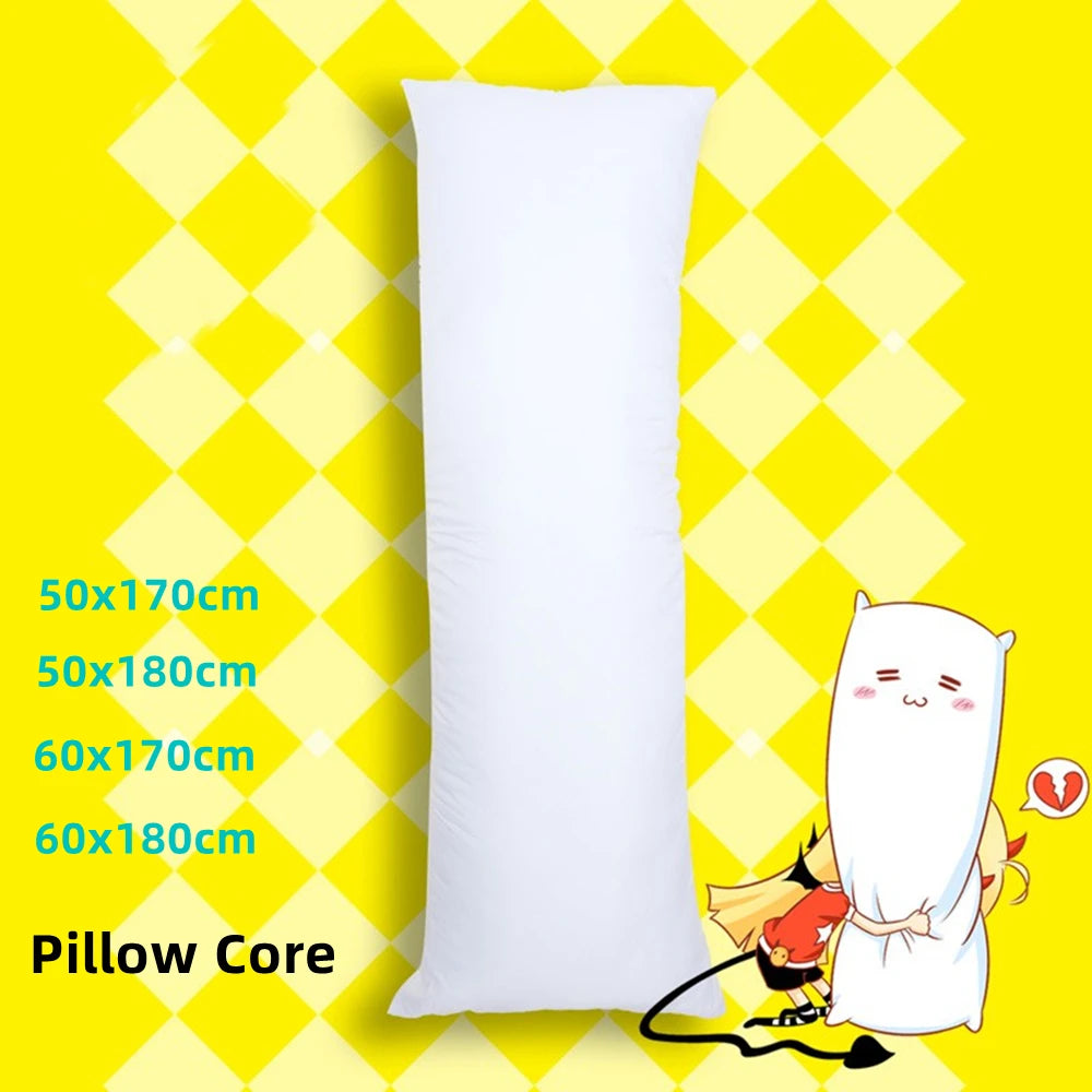 Anime Dakimakura Long Pillow Hugging 60x180cm 60x170cm 50x180cm Bedding Inner Body Cushion White Sleep Pillowcase Pillows Core.