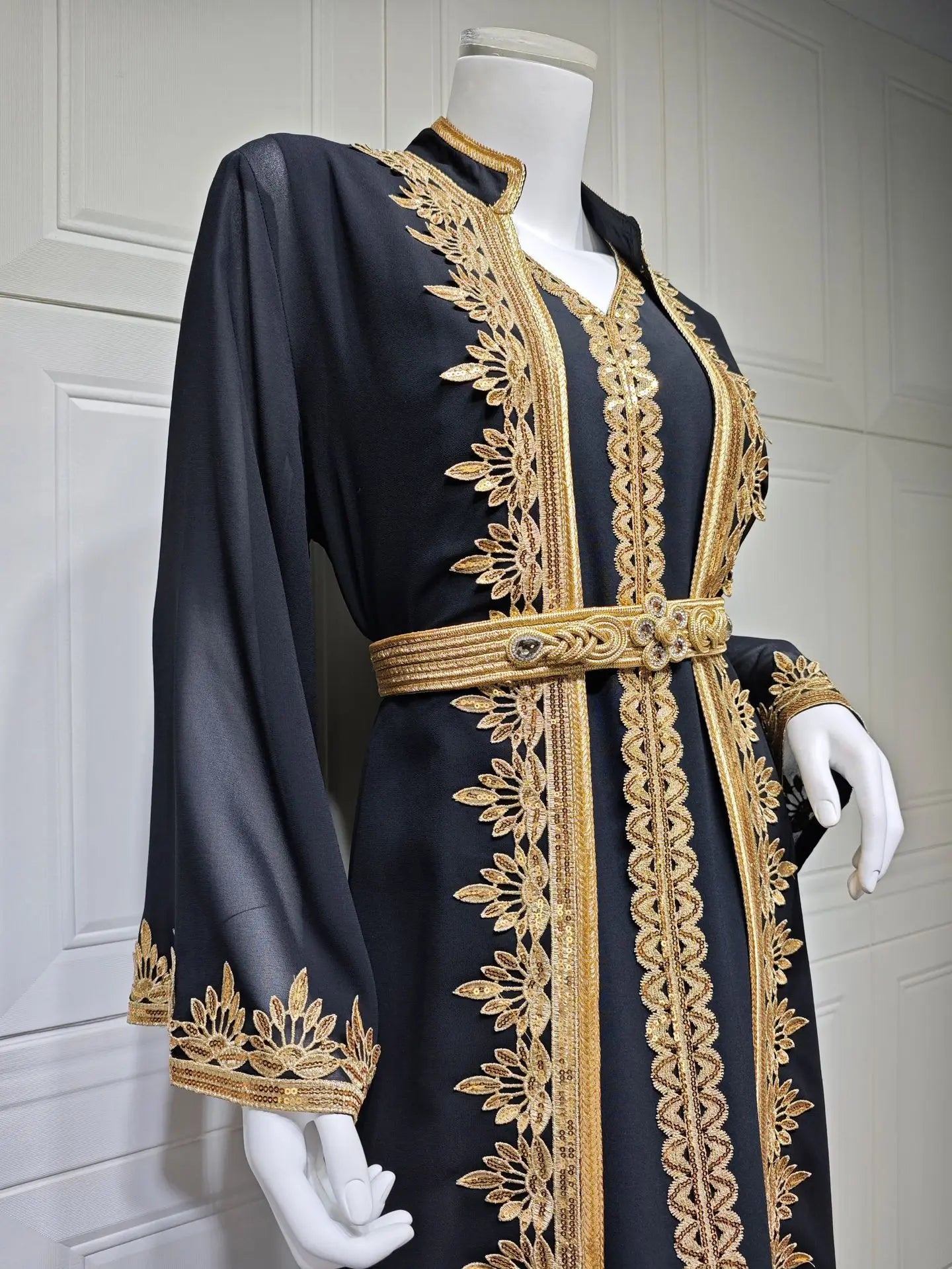 Eid Muslim Women Party Dresses Jalabiya 2 Piece Set Embroidery Arab Long Robe Ramadan Morocco Dubai Abayas Islam Vestidos Kaftan.