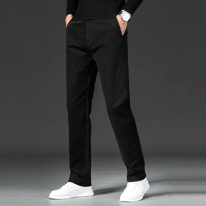 New in Spring Casual Pants Men Straight Fit Cotton Stretch Chino Trouser Male Formal Work Business Dress Khaki Fashion Regular.