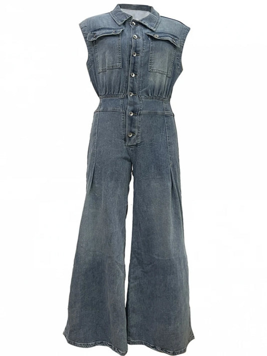 Denim Jumpsuit Women Loose Vintage Preppy Style Overalls Female Fashion Streetwear Chic Popular Harajuku 2025 Drop Shipping.