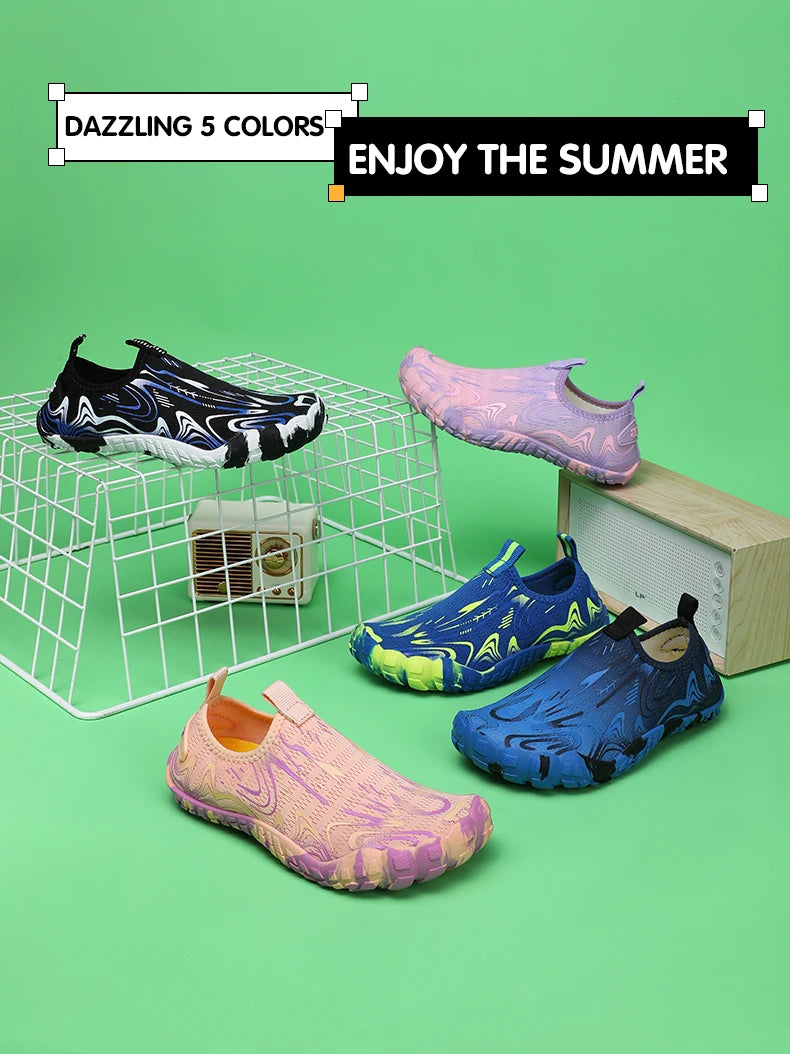 Kids Students Barefoot Quick-Drying Beach Swimming Aqua Shoes Boys Girls Fitness Running Shoes Summer Parent-child Water Shoes.