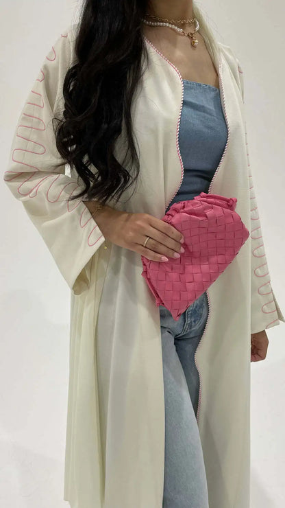 Luxury Embroidery Muslim Abaya Wave Kimono Dubai Islam Muslim Dress Women Kebaya Kaftan Cardigan Robe Musulmane Caftan Marocain.