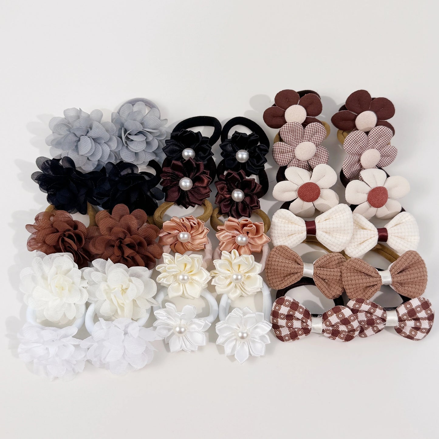 32/78pcs Girls Bows Sunflower Hair Ties Kids Girls Hair Bands Elastic Nylon Ties Hair Bows Ponytail Holder Hair Accessories Sets.