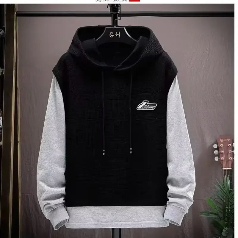 Men's Hoodie Long Sleeve Sportswear Set Casual Print Color Block Two-Piece Spring Autumn Fashionable Sweatshirt And Pants.