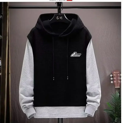Men's Hoodie Long Sleeve Sportswear Set Casual Print Color Block Two-Piece Spring Autumn Fashionable Sweatshirt And Pants.