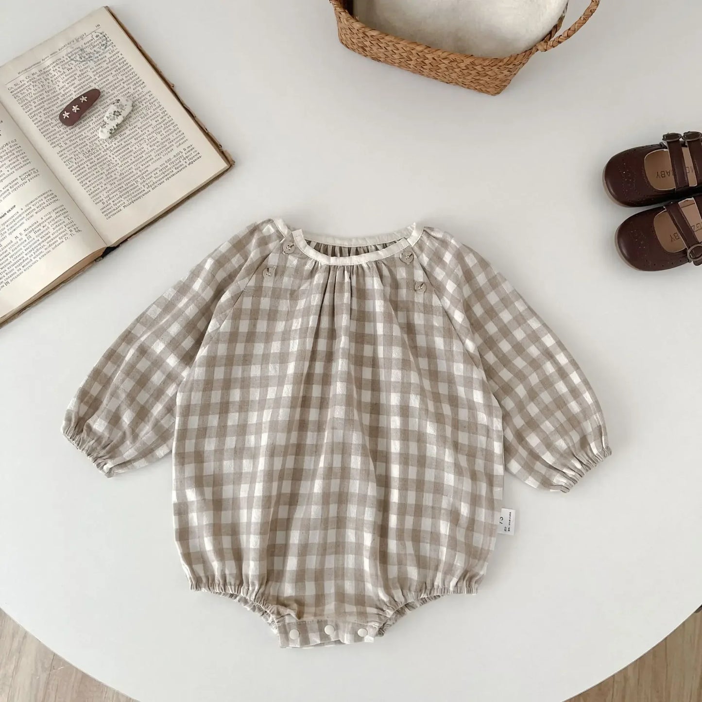 Frühling Herbst Ins Neugeborenen Plaid Langarm Body Lose Junge Baby Onesie Casual Kind Mädchen Baumwolle Strampler Kleinkind Kleidung.