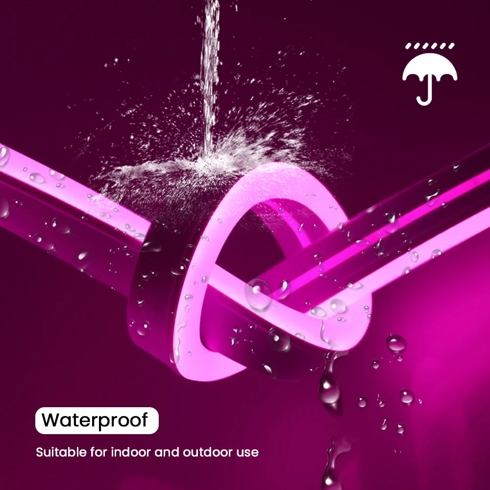 24V IP67 Waterproof Neon Strip SMD2835 1M-20M White/Blue/Pink/Yellow/Green/Orange TV BackLight Home Decor Silicon Tube LED Light.