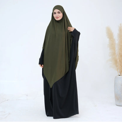 Extra Long Khimar Hijab Scarf Jersey Cotton Muslim Prayer Clothes Islamic Jilbab Khimars for Women Hijabs Veil Niqab Ramadan Eid