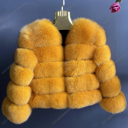 Damen Pelzmantel Damen Fuchspelzmantel Natürlicher Fuchsmantel Damen Werbeartikel Original echte europäische und amerikanische Modelle.