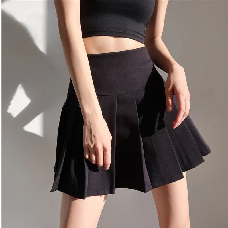 American School Y2k Style Summer Short Pleated Skirt For Women 2024 High Waist Sexy Hotsweet Mini Skirts Female.