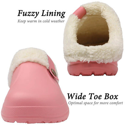 Fashion Men Cotton Slippers Winter Women Men Short Plush Slippers Casual Waterproof Garden Men Shoes New Fur Furry Cotton Shoes