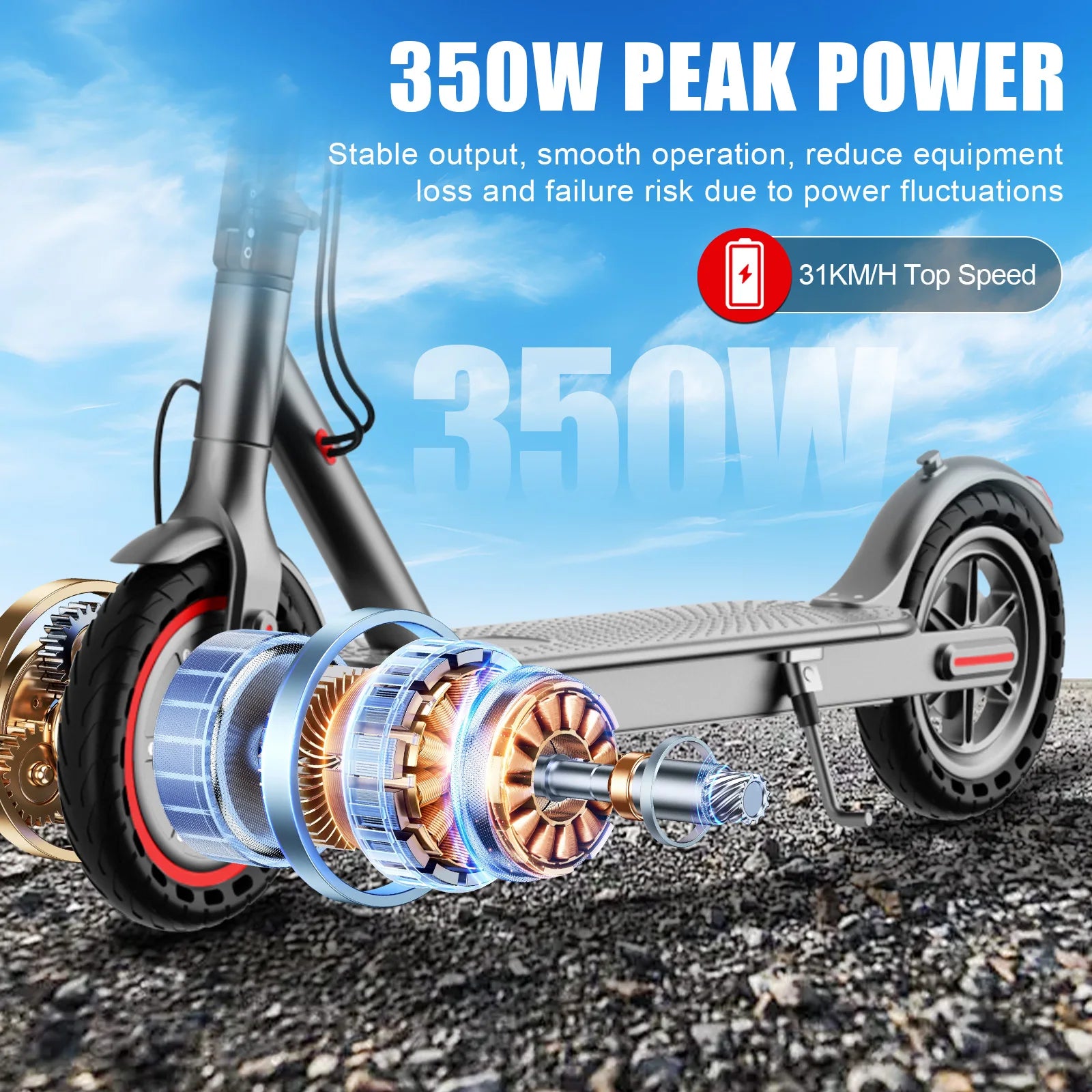 New Design Electric Scooter for Adults 350W/500W AOVOPRO High Performance Motor Foldable Escooter with 25/45KM Commute Range.
