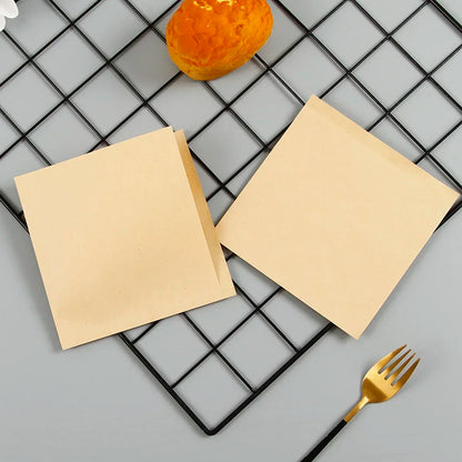 100pcs Triangular Open Top Kraft Paper Bag Donuts Sandwich Bags For Bakery Bread Food Packaging Bags 15x15cm.