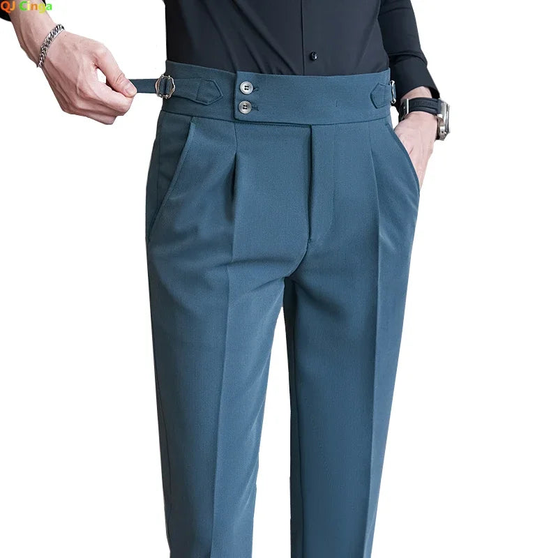 Navy Men's Suit Pants, White Black Trousers, Gray Khaki Pantalones Hombre Fashion Slim Male Pant, 28 29 30 31 32 33 34 36.