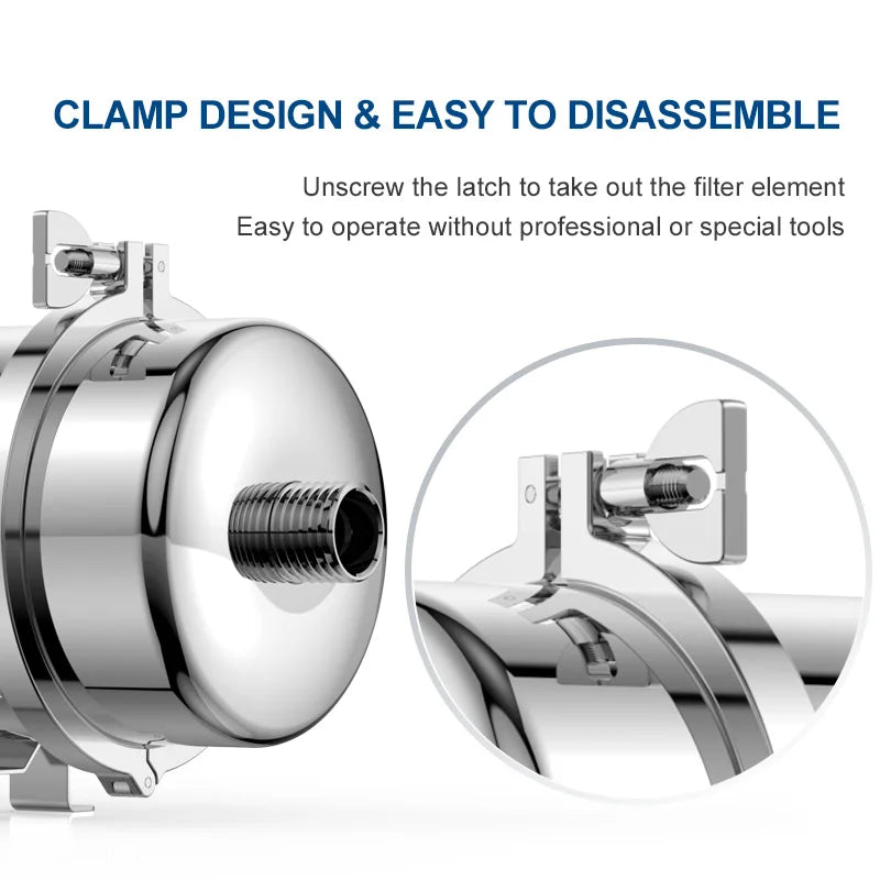 Wheelton PVDF UF 3500L/H Water Purifier Whole House Ultrafiltration Filter 0.01um Filtration SUS304 Drinkable Water.