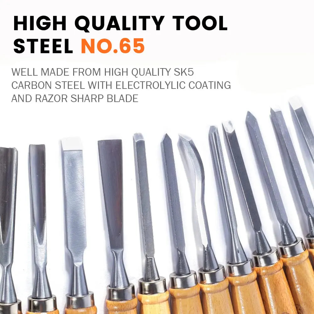 Podofo  12Pcs Wood Carving Hand Chisel Tool Set Woodworking Professional Gouges Consruction An Carpentry Tools